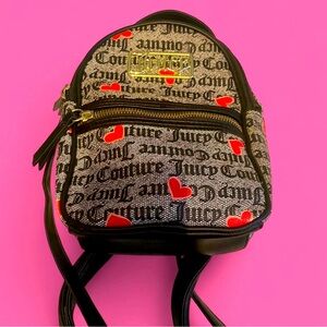 Juicy Couture Black and Red Backpack with Signature Style